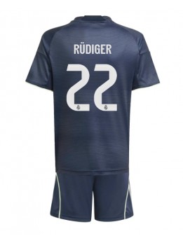 Billige Real Madrid Antonio Rudiger #22 Bortedraktsett Barn 2025-26 Kortermet (+ Korte bukser)